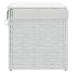 vidaXL Panier à linge avec couvercle blanc 55 5x35x34cm résine tressée