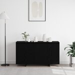 vidaXL Buffet en chêne noir Chêne noir Placage en bois 135 x 41 x 75 cm