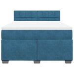 vidaXL Sommier à lattes de lit et matelas bleu 140x200 cm velours