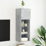 vidaXL Meuble TV avec lumières LED gris béton 30 5x30x90 cm