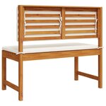 Banc de jardin vidaXL avec coussins 100x50x91 cm en bois massif d'acacia