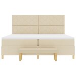 vidaXL Lit à Ressorts avec Matelas et Banc Crème 200x200 cm Tissu