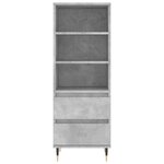 vidaXL Buffet haut Gris béton 40x36x110 cm Bois d'ingénierie