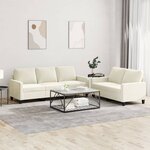 vidaXL Ensemble de canapés 2 Pièces avec coussins Crème Velours