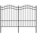 vidaXL Clôture de jardin avec sommet de lance Noir 190 cm