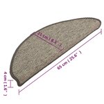 vidaXL Tapis d'escalier auto-adhésifs 15 Pièces Gris et beige 65x21x4 cm