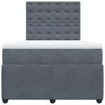 vidaXL Sommier à lattes de lit et matelas gris foncé 120x190cm velours
