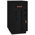 vidaXL Bureau avec armoires Noir 135x50x75 cm Bois massif de pin
