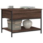 vidaXL Table basse chêne marron 70x50x50 cm bois d'ingénierie et métal