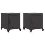 vidaXL Tables de chevet 2 Pièces noir 36x39x43 5 cm acier