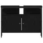 vidaXL Ensemble de meubles de salle de bain 3 pièces en bois noir chêne