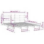 vidaXL Cadre de lit sans matelas blanc 200x200 cm bois massif de pin