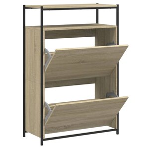 vidaXL Armoire à chaussures chêne sonoma 75x34x112cm bois d'ingénierie