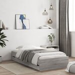 vidaXL Cadre de lit et tiroirs sonoma gris 90x200 cm bois d'ingénierie