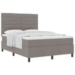 vidaXL Lit à Ressorts avec Matelas Taupe 160x200 cm Tissu