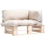 vidaXL Canapé de jardin palette avec coussins sable Pinède
