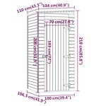vidaXL Abri de stockage de jardin 100x110x218 cm Bois de pin imprégné