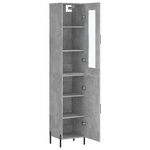 vidaXL Buffet haut Gris béton 34 5x34x180 cm Bois d'ingénierie