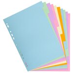 Intercalaires Carte Pastel 170g Forever 10 Positions - A4 - Couleurs Assorties - X 25 - Exacompta