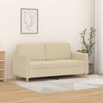 vidaXL Canapé à 2 places Crème 140 cm Tissu