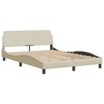 vidaXL Cadre de lit avec tête de lit Crème 120x200 cm Tissu
