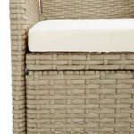 vidaXL Ensemble à manger de jardin et coussins 7 Pièces Poly rotin Beige