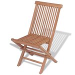 vidaXL Meuble à dîner de jardin 11 Pièces et chaises pliables Teck solide