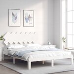 vidaXL Cadre de lit sans matelas blanc 140x190 cm bois de pin massif