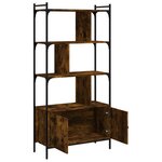 vidaXL Bibliothèque avec portes chêne fumé 76 5x30x154 5 cm