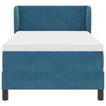 Lit Box Spring vidaXL avec matelas bleu foncé 100x200 cm en velours