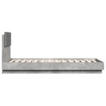 vidaXL Cadre de lit avec LED sans matelas gris béton 100x200 cm