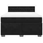 vidaXL Sommier à lattes de lit et matelas Noir 160x200 cm Velours