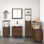 Ensemble de meubles de salle de bain 5 pièces vidaXL en bois d'ingénierie chêne marron
