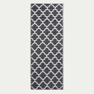 Tapis extérieur terrasse réversible - Tapis de jardin imperméable et résistant UV - Nola - Noir- 75x200 cm - HOMESCAPES