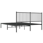 vidaXL Cadre de lit métal sans matelas et tête de lit noir 160x200 cm