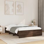 vidaXL Cadre de lit chêne marron 135x190 cm bois d'ingénierie
