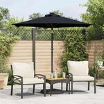 vidaXL Parasol de jardin avec mât en acier noir 225x225x212 cm