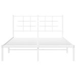 vidaXL Cadre de lit métal avec tête de lit blanc 140x190 cm