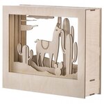 Kit bois cadre à motif 3D Lama  FSC 100  nature  24x20x6 9cm  10 pièces  boîte 1kit