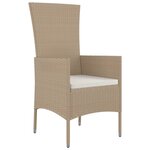 vidaXL Ensemble à manger de jardin et coussins 7 Pièces beige poly rotin