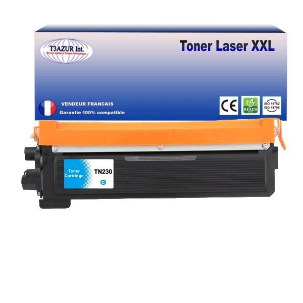 Toner Brother compatible avec Brother DCP-9010, DCP-9010CN, TN-230 Cyan - T3AZUR