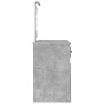 vidaXL Coiffeuse avec LED gris béton 130x50x132 5 cm