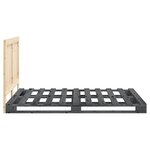 vidaXL Cadre de lit avec tête de lit gris 140x200 cm bois pin massif