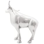 Sculpture de taureau vidaXL Argent 20x17x23 cm Aluminium