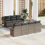 vidaXL Ensemble de Canapés de Jardin 4 pièces Gris Rattan Grand