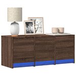vidaXL Meuble TV avec LED chêne marron 97x34x40 cm bois d'ingénierie