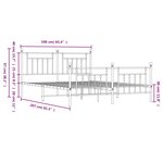 vidaXL Cadre de lit métal sans matelas avec pied de lit noir 160x200cm