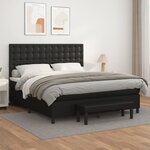 vidaXL Sommier à lattes de lit avec matelas Noir 160x200 cm