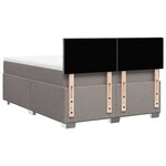 vidaXL Sommier à lattes de lit avec matelas Taupe 140x200 cm Tissu