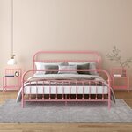 vidaXL Tables de chevet 2 Pièces Rose et transparent Métal et verre